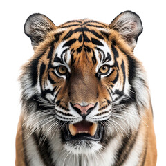 Obraz premium A Ferocious Bengal Tiger Headshot isolated on transparent background