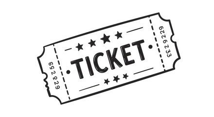 Black and White Ticket Illustration