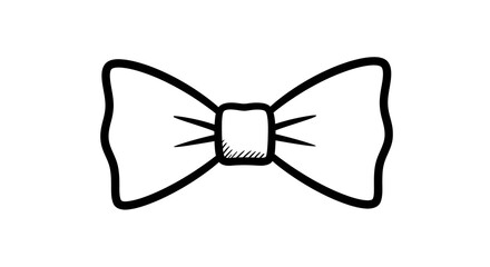 Hand Drawn Bow Tie Isolated Black and White