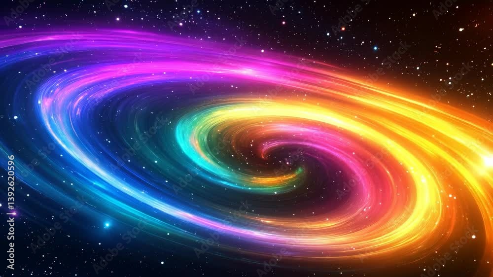 Wall mural vibrant cosmic swirl an abstract space scene filled with neon colors and dynamic patterns