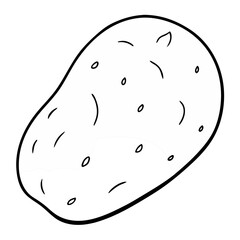 Potato Coloring Book Page Line Art Drawing Outline