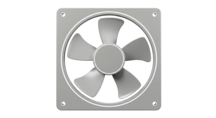 Isolated Gray Cooling Fan for Electronics