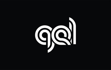 Obraz premium QEL Creative Unique Modern Letter Logo Design. Stylized logo featuring a unique letter design, presenting abstract minimalist aesthetics and modern appeal.