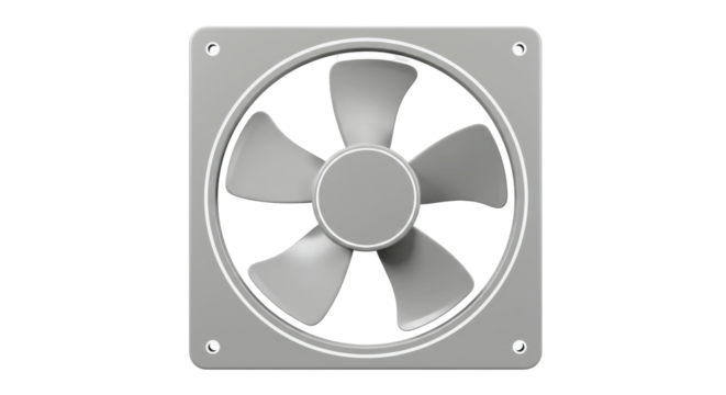 Isolated Gray Cooling Fan for Electronics