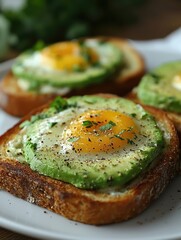 Delicious Avocado Toast with Fried Egg