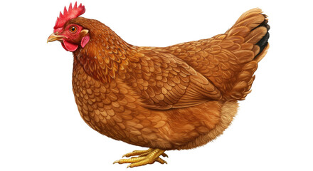 Isolated Brown Hen