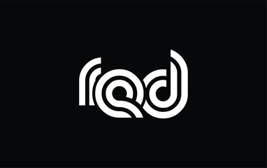RED Creative Unique Modern Letter Logo Design. Stylized logo featuring a unique letter design, presenting abstract minimalist aesthetics and modern appeal.