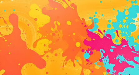 Obraz premium Vibrant Paint Splatter. Abstract Color Explosion. Modern Artistic Background. Trendy Design Element. Dynamic Ink Texture