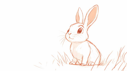 Obraz premium rabbit sketch drawing illustration