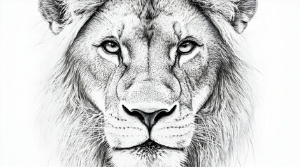 lion face drawing illustration © smevg