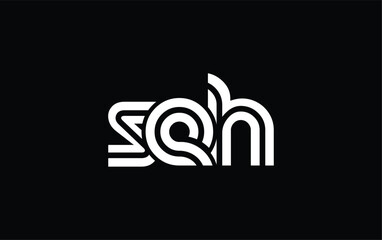 SEH Creative Unique Modern Letter Logo Design. Stylized logo featuring a unique letter design, presenting abstract minimalist aesthetics and modern appeal.