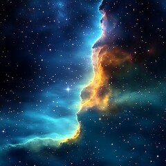 Obraz premium Majestic nebula and brilliant star captured together in a celestial dance across the cosmic canvas