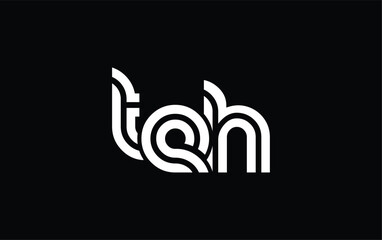 TEH Creative Unique Modern Letter Logo Design. Stylized logo featuring a unique letter design, presenting abstract minimalist aesthetics and modern appeal.