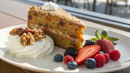 chocolate cake with berries