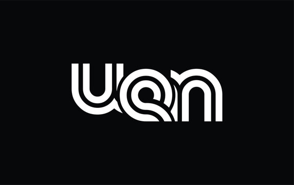 UEN Creative Unique Modern Letter Logo Design. Stylized logo featuring a unique letter design, presenting abstract minimalist aesthetics and modern appeal.