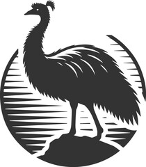 Emu bird vector silhouette