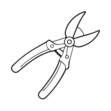black and white pruning shears clip art preview