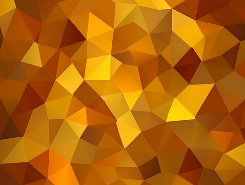Abstract mosaic of gold and amber colored triangles, warm color palette