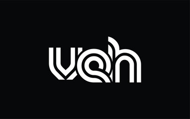 VEH Creative Unique Modern Letter Logo Design. Stylized logo featuring a unique letter design, presenting abstract minimalist aesthetics and modern appeal.