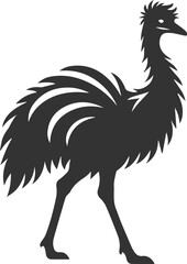 Emu bird vector silhouette