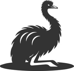 Emu bird vector silhouette
