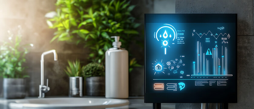Smart bathroom technology innovations modern home digital display eco-friendly interior water management solutions