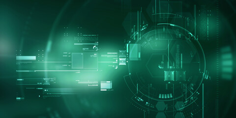 2d illustration Abstract futuristic electronic circuit technology background