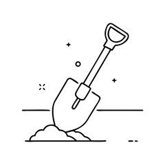 shovel icon, shovel vector illustration-simple illustration of shovel, perfect for shovel logos and icons