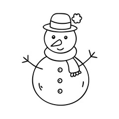 snowman icon, snowman vector illustration-simple illustration of snowman, perfect for snowman logos and icons