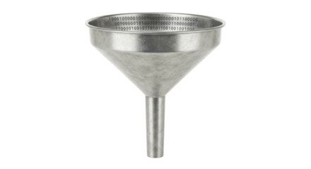 Isolated Metal Funnel with Binary Code Pattern