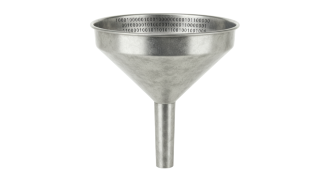 Isolated Metal Funnel with Binary Code Pattern