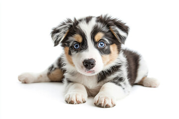 Obraz premium a puppy with blue eyes laying down