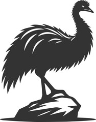 Emu bird vector silhouette