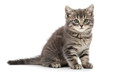 Obraz premium Gray Kitten's Gaze: A Moment of Feline Serenity AI Generated