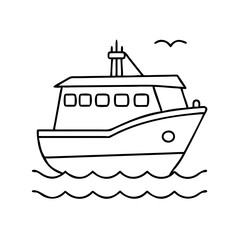 Obraz premium boat icon, boat vector illustration-simple illustration of boat, perfect for boat logos and icons