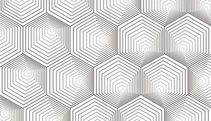 Black and white honeycomb pattern with hexagon shape for modern background. Vector Format Illustration 
