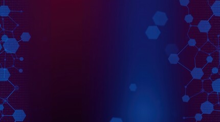 Abstract digital network background with hexagonal shapes and connecting lines.  A gradient of dark purple and deep blue creates a sophisticated and modern visual