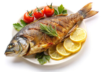 fried fish with lemon