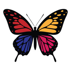 Vibrant Colorful Butterfly for Creative Branding, on White Background
