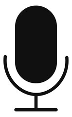 Microphone Silhouette Icon – Black and White