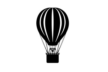 Fototapeta premium Hot air balloon isolated, balloon, air, hot, sky, travel, fly, hot air balloon, vector, flying, illustration, basket, fun, adventure, transportation, transport, flight, up, icon, airship, freedom, bal