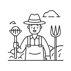 farmer icon, farmer vector illustration-simple illustration of farmer, perfect for farmer logos and icons