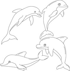 Dolphin Clipart Set: Hand-drawn Dolphin Illustrations: Doodle Cartoon Dolphins for Crafters, Designers, and DIY Lovers.
