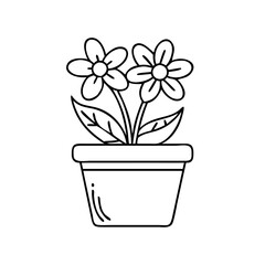 flower pot icon, flower pot vector illustration-simple illustration of flower pot, perfect for flower pot logos and icons