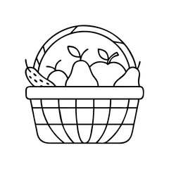 fruit basket icon, fruit basket vector illustration-simple illustration of fruit basket, perfect for fruit basket logos and icons