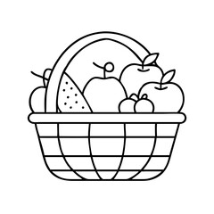 fruit basket icon, fruit basket vector illustration-simple illustration of fruit basket, perfect for fruit basket logos and icons