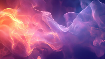 Obraz premium Abstract swirling smoke, vibrant colors, dark background, design element