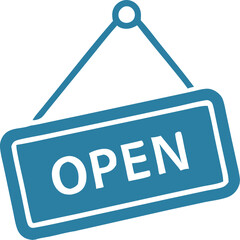 Shop Open Sign Icon Clipart Concept Of  Welcoming Visitors Vector Illustration On Isolated White Background 