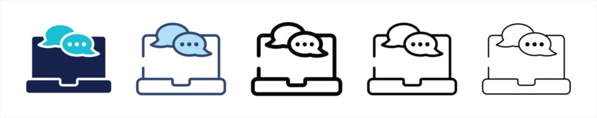 online chat icon in different style vector illustration