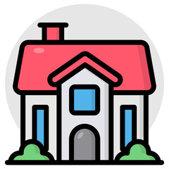 Editable design icon of bungalow